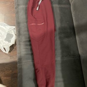 Figs brand maroon scrub jogger pants